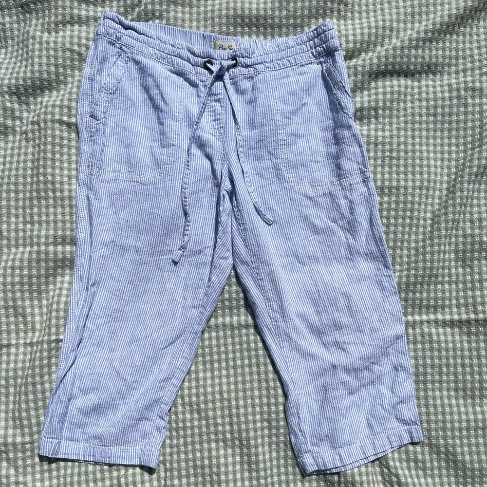 Vintage Per Se Striped Linen Pants
